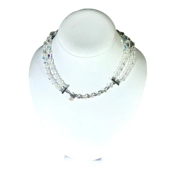 Crystal Necklace - 1950s Vintage - Double Strand - Picture 3 of 3